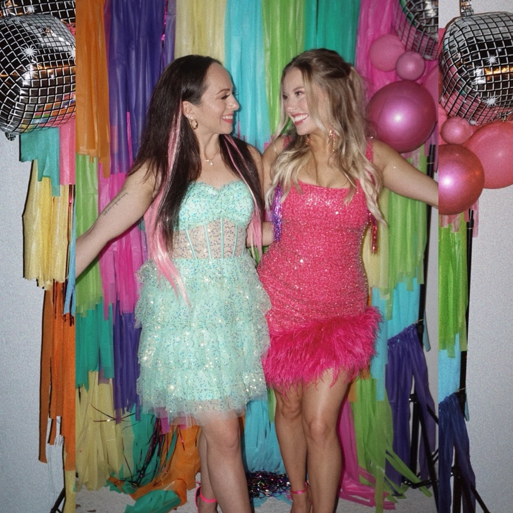 Nadine Merabi Evie beaded and feather hot pink dress - Picture 11 of 13
